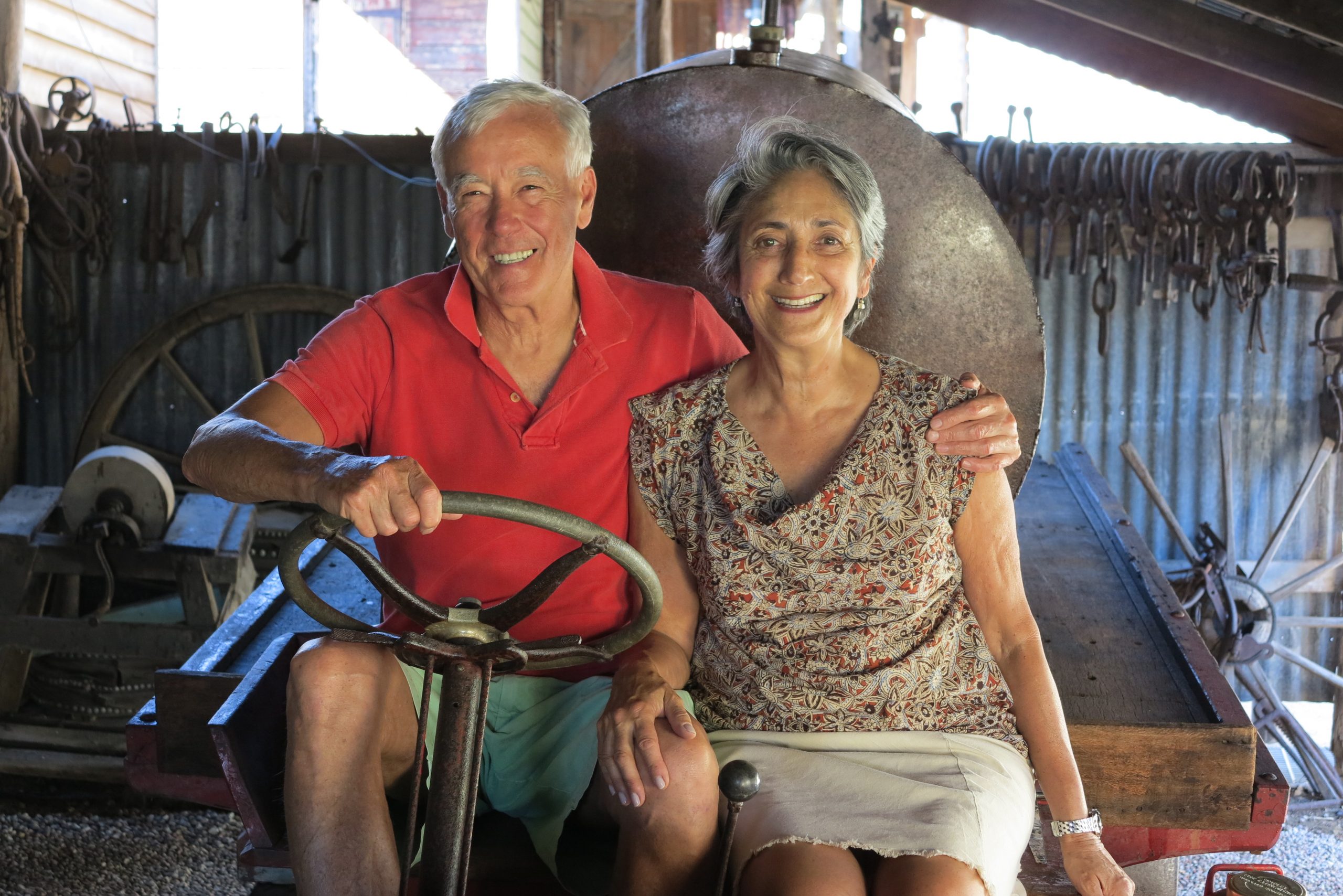 Craig and Connie Kimberley at the new fire truck exhibit