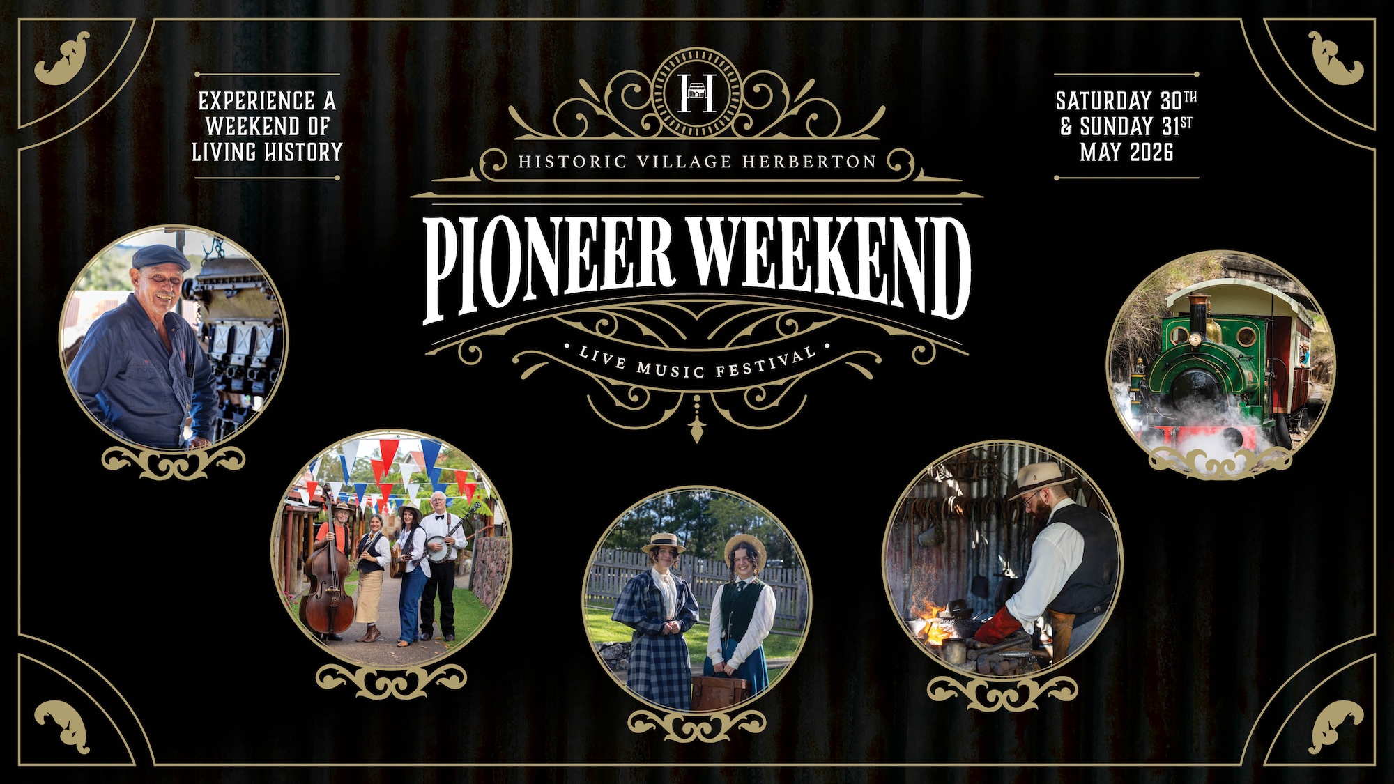 4868 HVH Pioneer Weekend 2026_EventImage Pioneer Weekend Historic Village Herberton